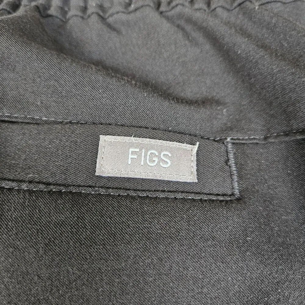 Figs Men's Size S Tansen Jogger Slim-Fit Scrub Pants Black Drawstring Waist